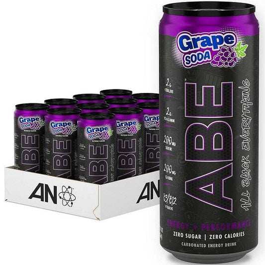 Applied Nutrition ABE (All Black Everything) Carbonated Can 12x330ml American Grape Soda