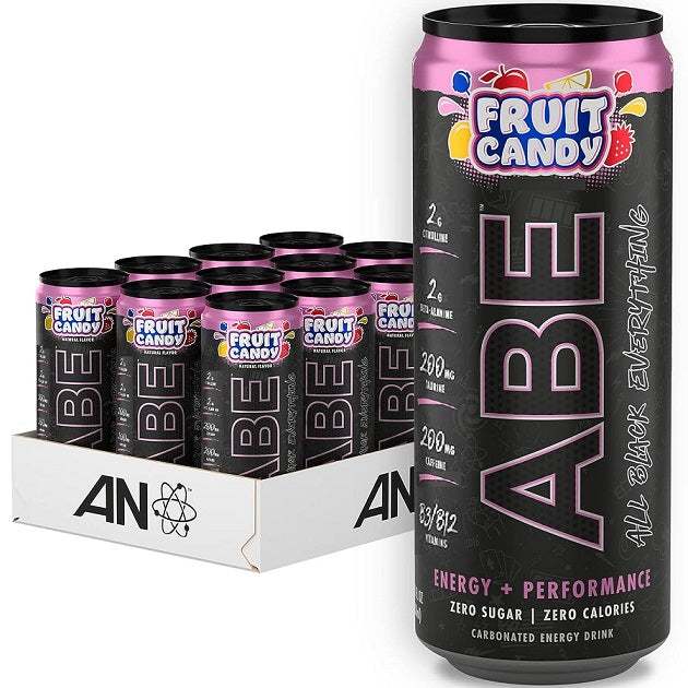 Applied Nutrition ABE (All Black Everything) Carbonated Can 12x330ml Fruit Candy
