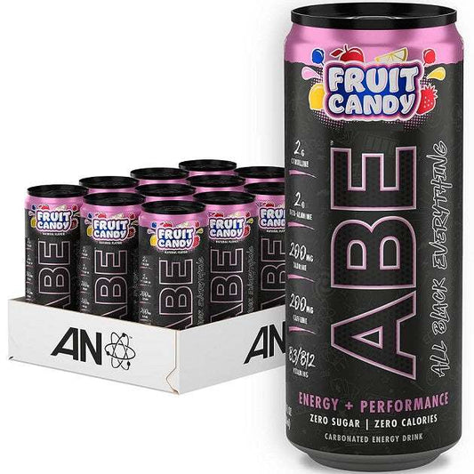 Applied Nutrition ABE (All Black Everything) Carbonated Can 12x330ml Fruit Candy