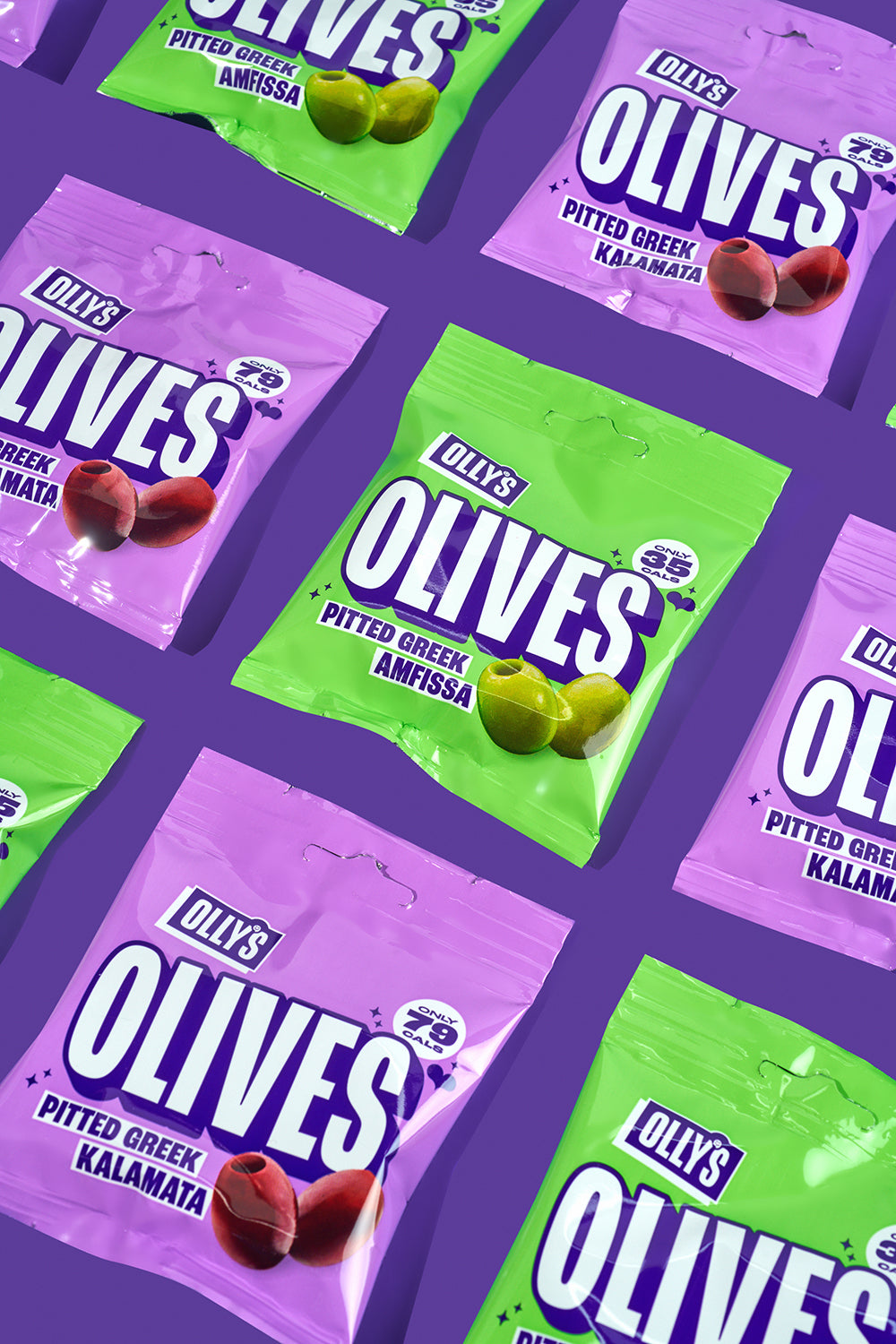 Olly's Olives - Pitted Greek Amfissa and Kalamata Selection 8x30g