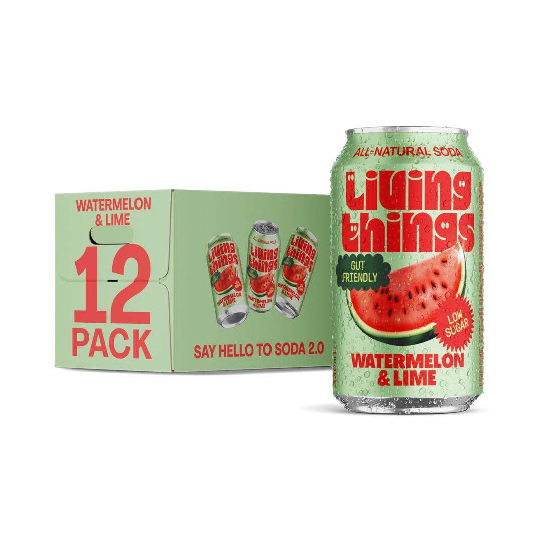Living Things Prebiotic Soda 12x330ml Watermelon & Lime Soda