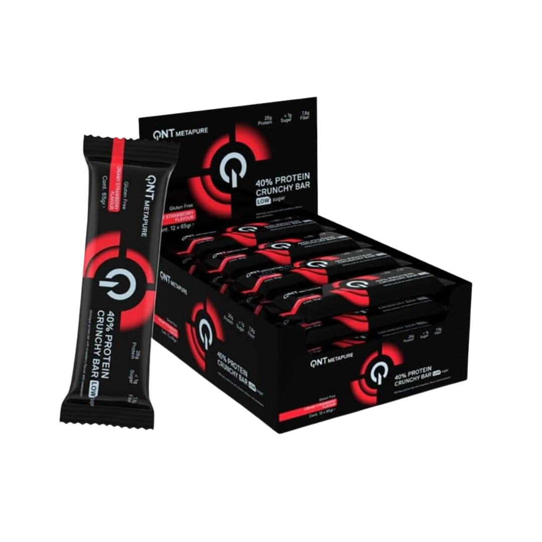 QNT 40% Protein Crunchy Bar 12x65g Strawberry