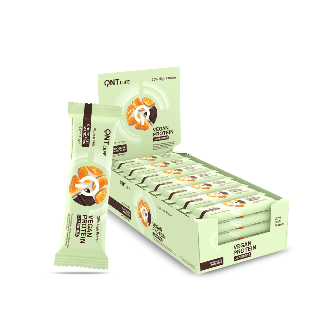 QNT Vegan Protein Bar 28x40g Chocolate Mandarin