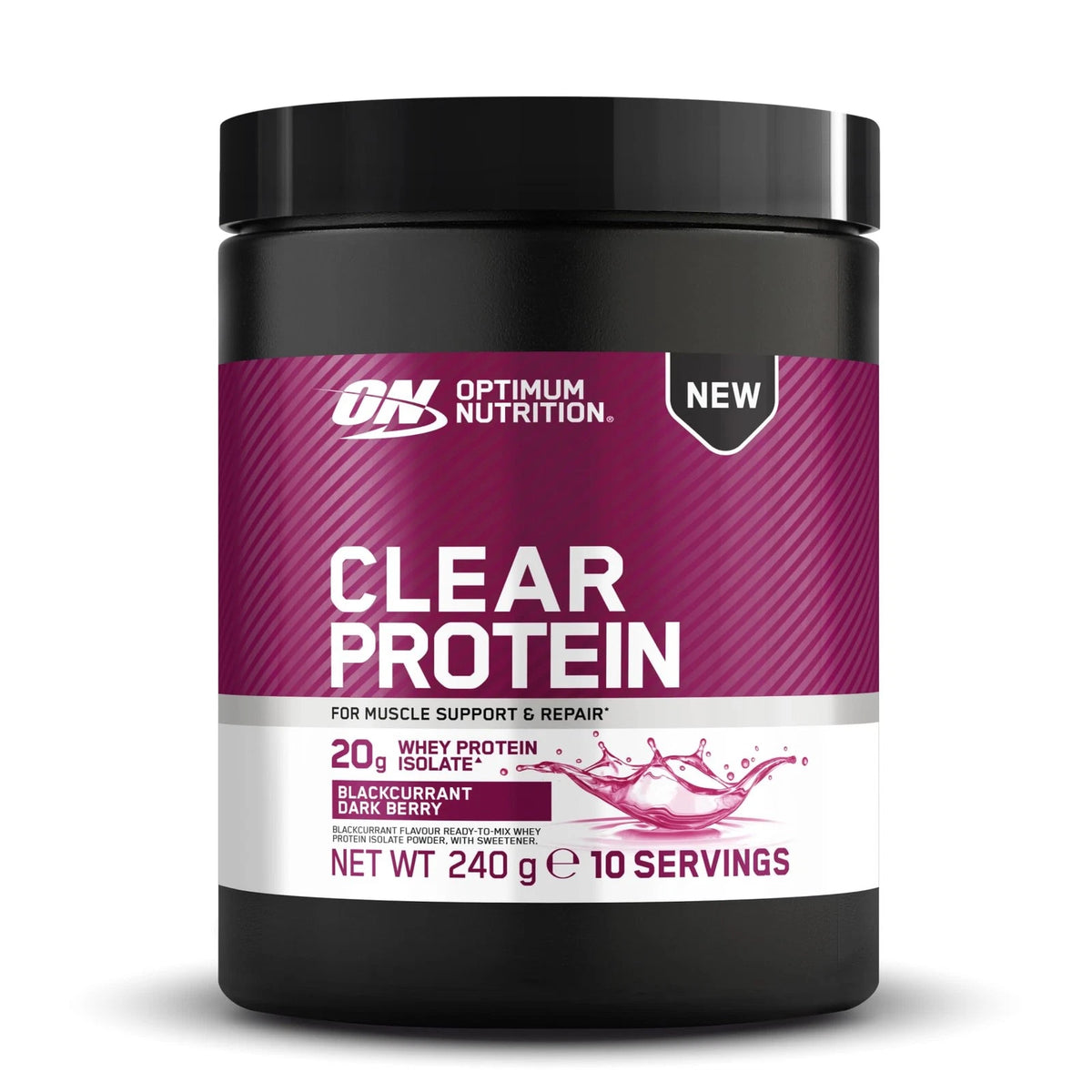 Optimum Nutrition Clear Whey Protein 240g Blackcurrant Dark Berry
